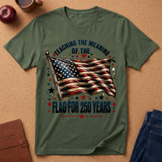 Teaching the Meaning of the Flag T-Shirt — 250 Years American Flag Tribute