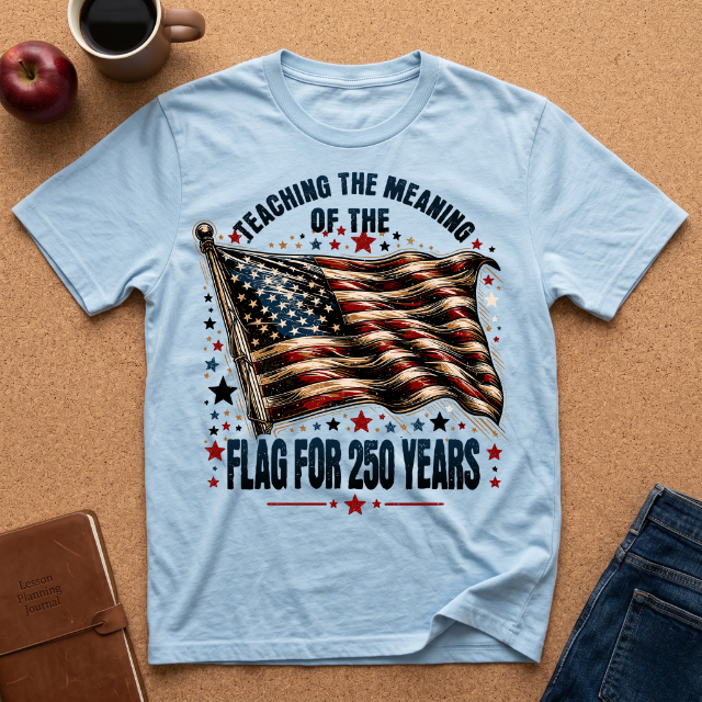 Teaching the Meaning of the Flag T-Shirt — 250 Years American Flag Tribute