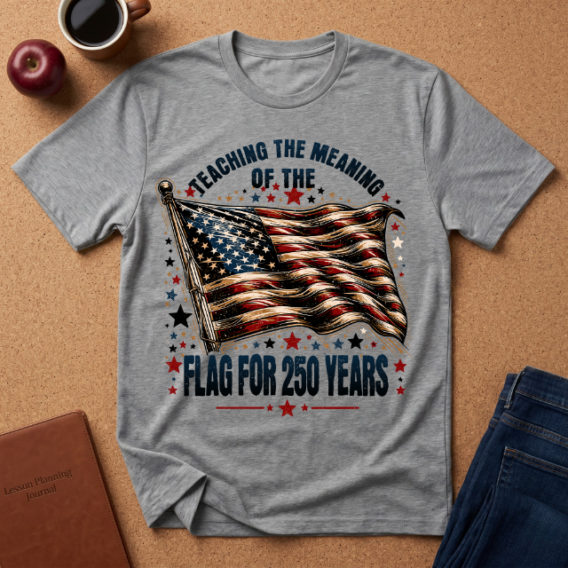 Teaching the Meaning of the Flag T-Shirt — 250 Years American Flag Tribute