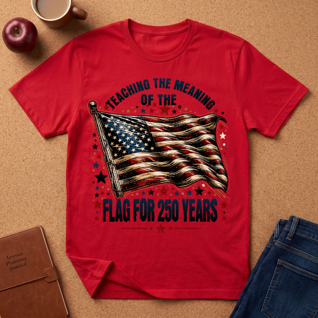 Teaching the Meaning of the Flag T-Shirt — 250 Years American Flag Tribute