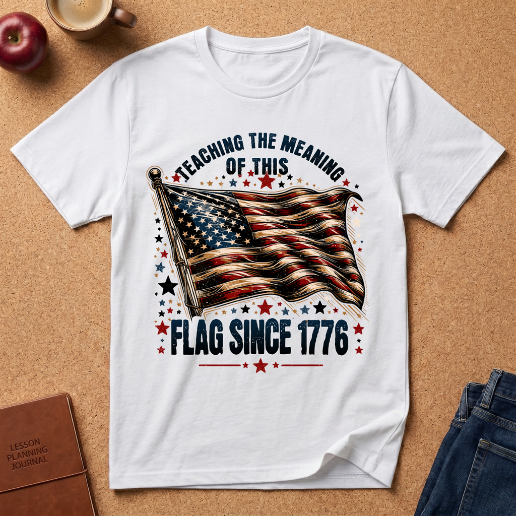 Teaching the Meaning of This Flag Since 1776 T-Shirt - American Flag Patriotic Tee