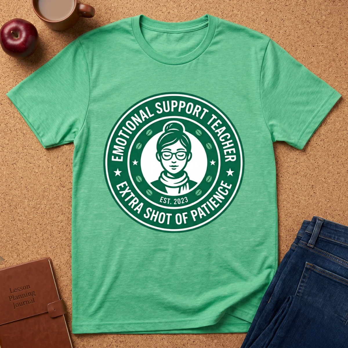 Emotional Support Teacher T-Shirt — “Extra Shot of Patience” Teacher Gift