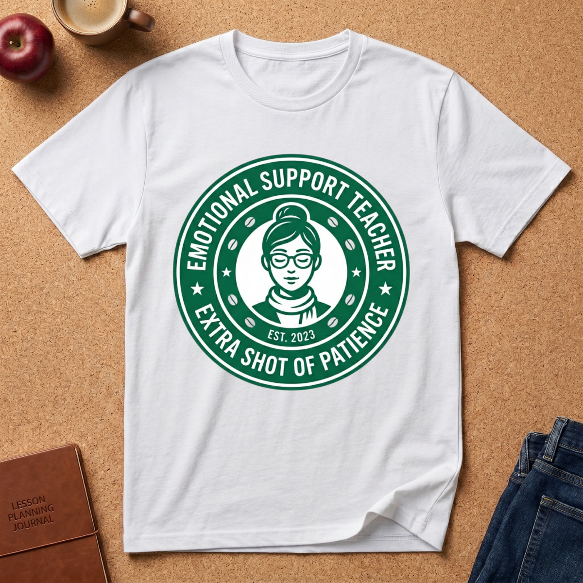 Emotional Support Teacher T-Shirt — “Extra Shot of Patience” Teacher Gift