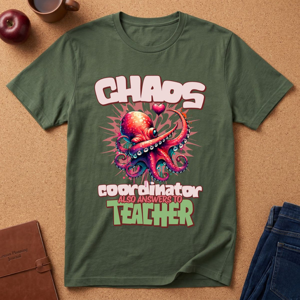 Chaos Coordinator Teacher T-Shirt — Octopus Graphic Tee