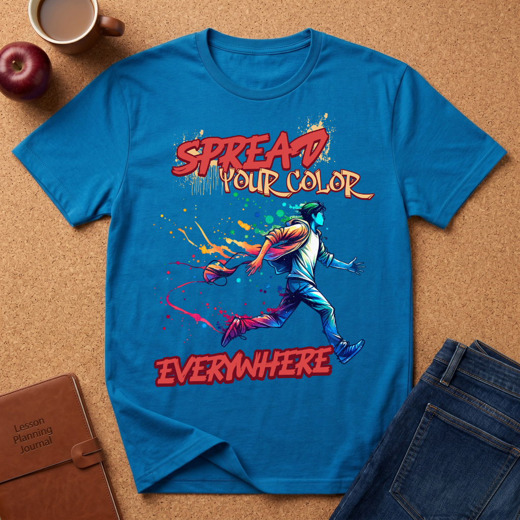 T-Shirt — "Spread Your Color" Street Art Graphic Tee
