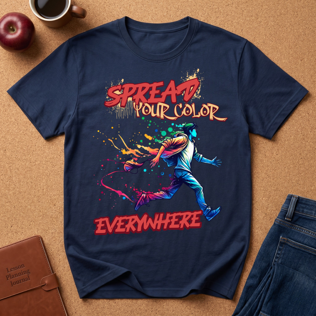 T-Shirt — "Spread Your Color" Street Art Graphic Tee