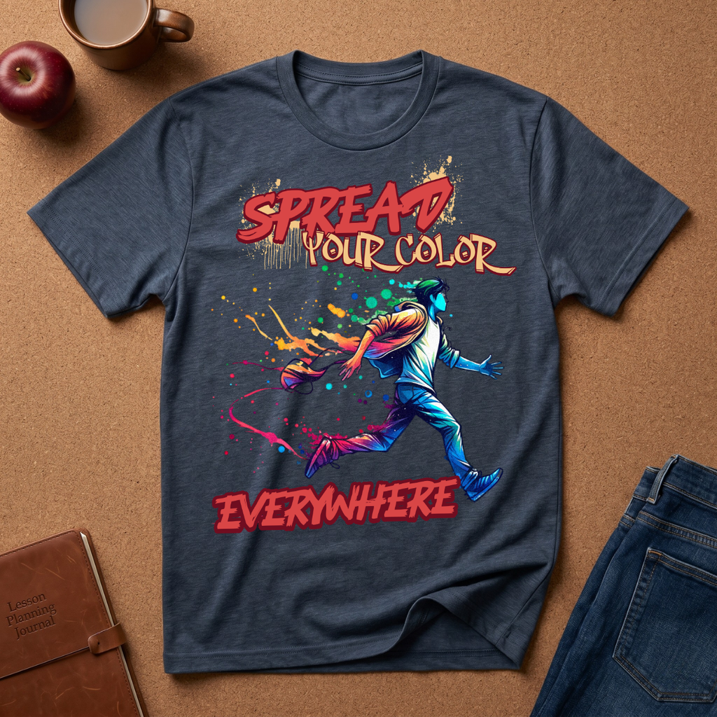 T-Shirt — "Spread Your Color" Street Art Graphic Tee