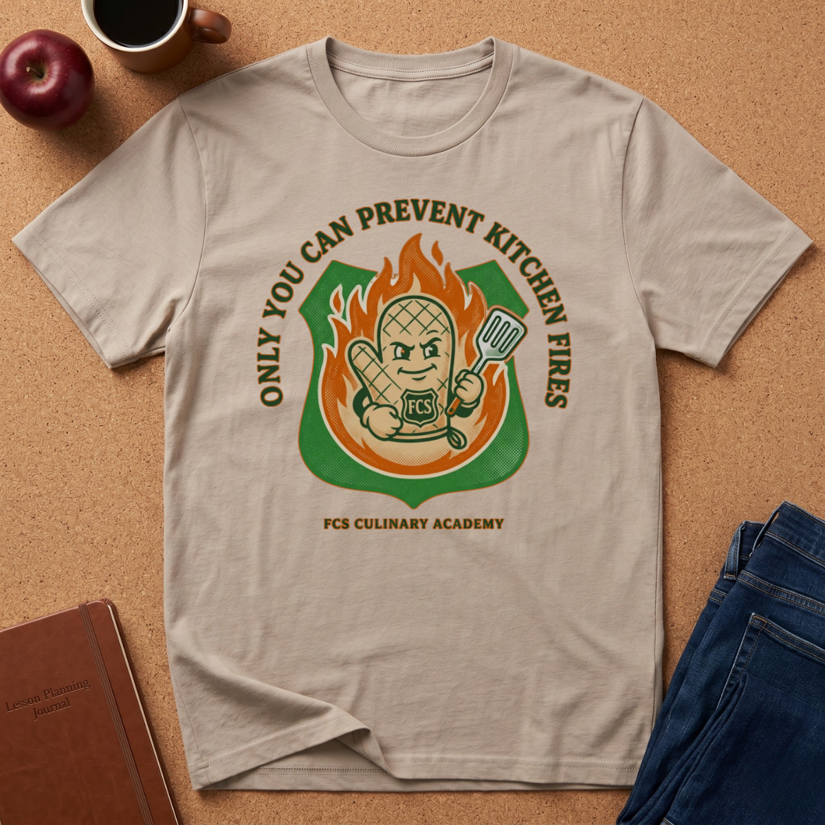 Chef Safety T-Shirt — "You Can Prevent Kitchen Fires" Culinary Awareness Tee