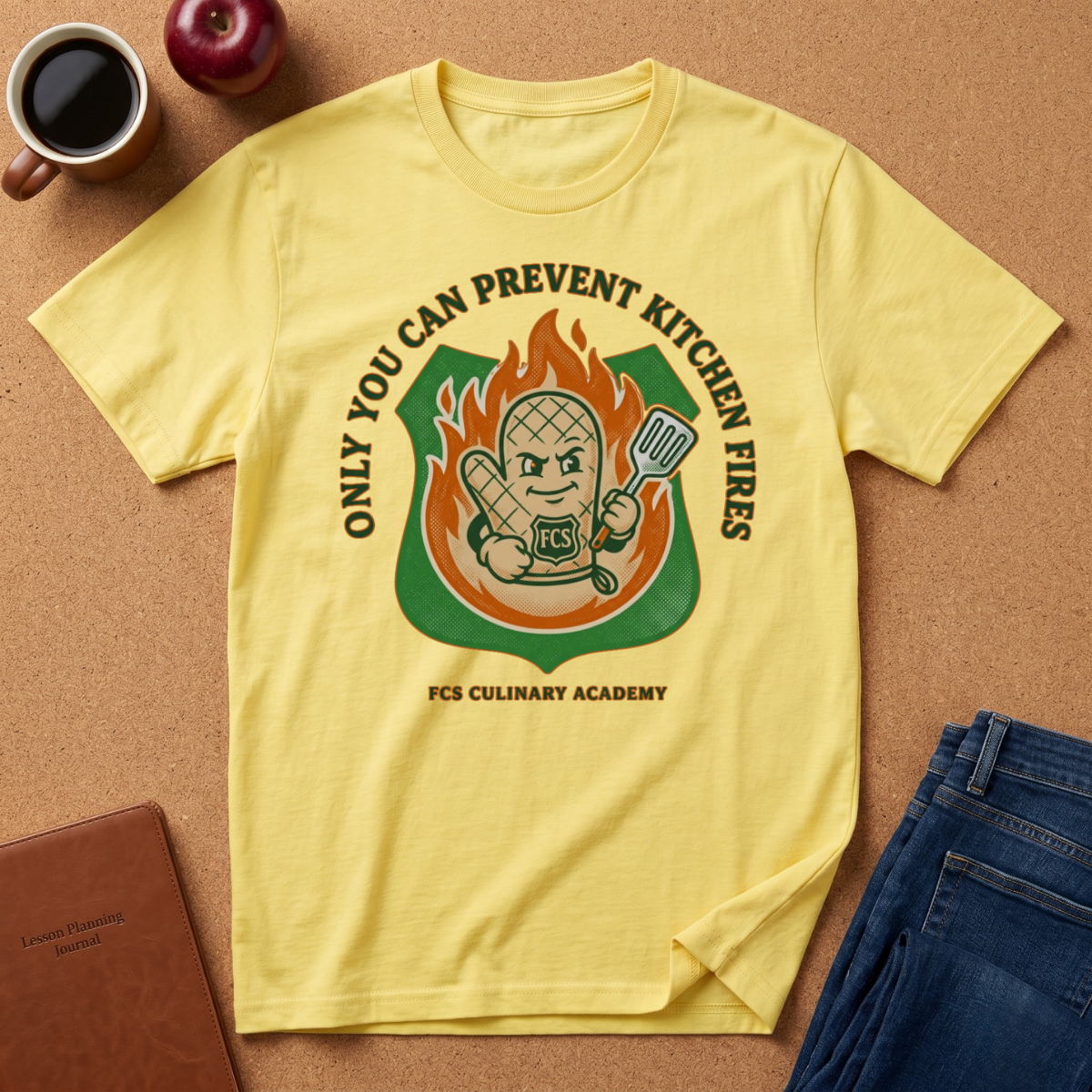 Chef Safety T-Shirt — "You Can Prevent Kitchen Fires" Culinary Awareness Tee