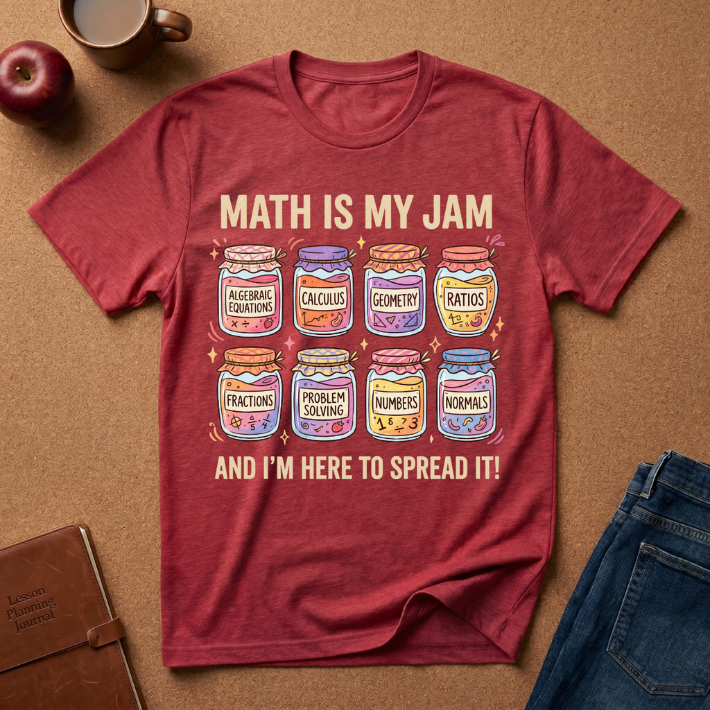 Math Is My Jam T-Shirt — Cute Jam Jar Algebra, Calculus & Geometry Tee for Math Lovers