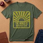 Sunrise Graphic Tee — “The World Is Brighter With You In It” Inspirational T-Shirt