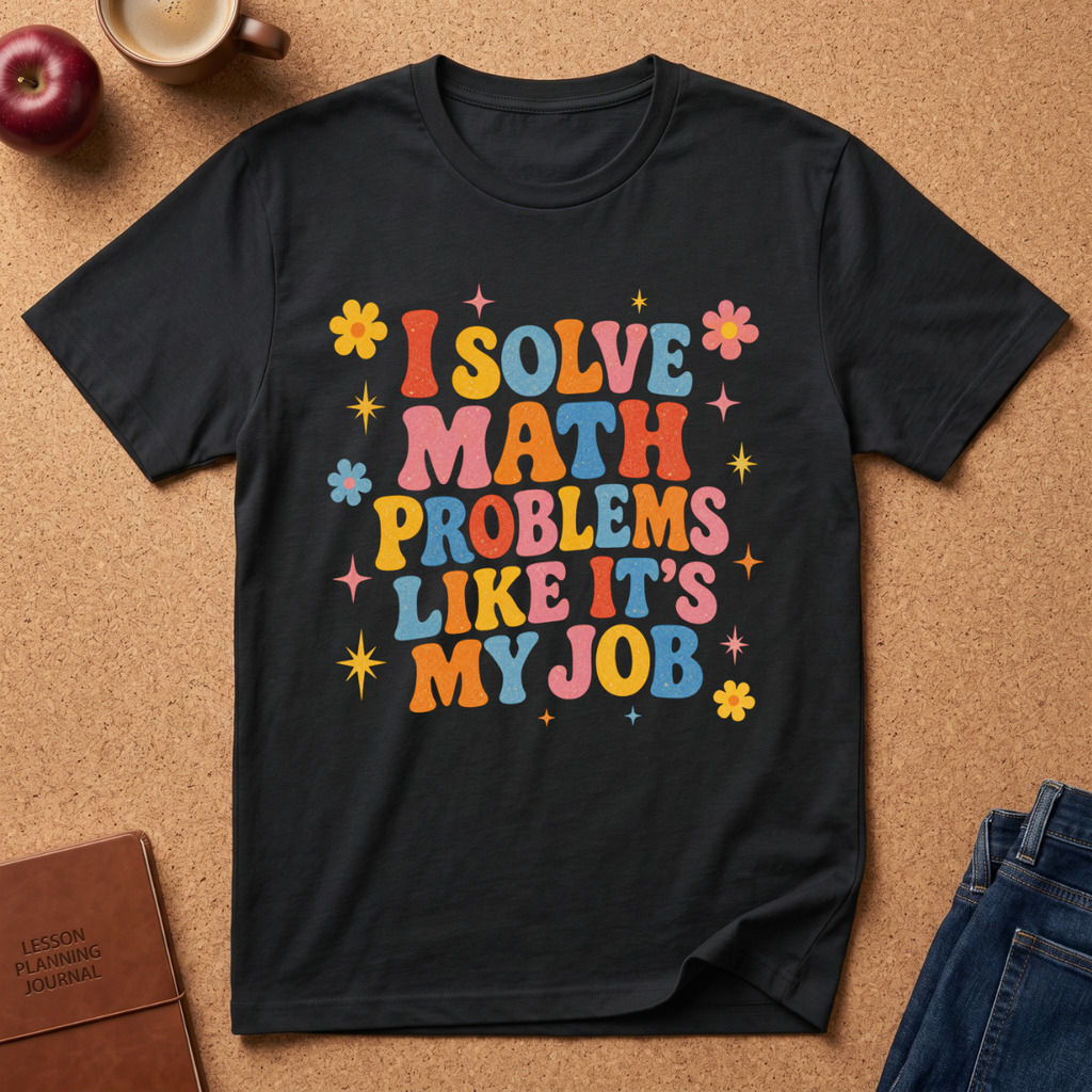 I Solve Math Problems Like It’s My Job T-Shirt —  Retro Floral Tee