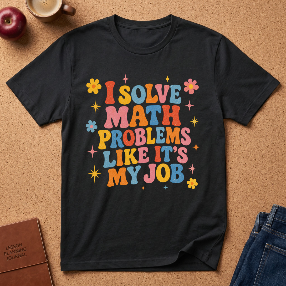 I Solve Math Problems Like It’s My Job T-Shirt —  Retro Floral Tee
