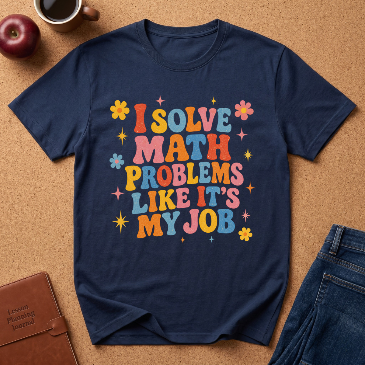I Solve Math Problems Like It’s My Job T-Shirt —  Retro Floral Tee