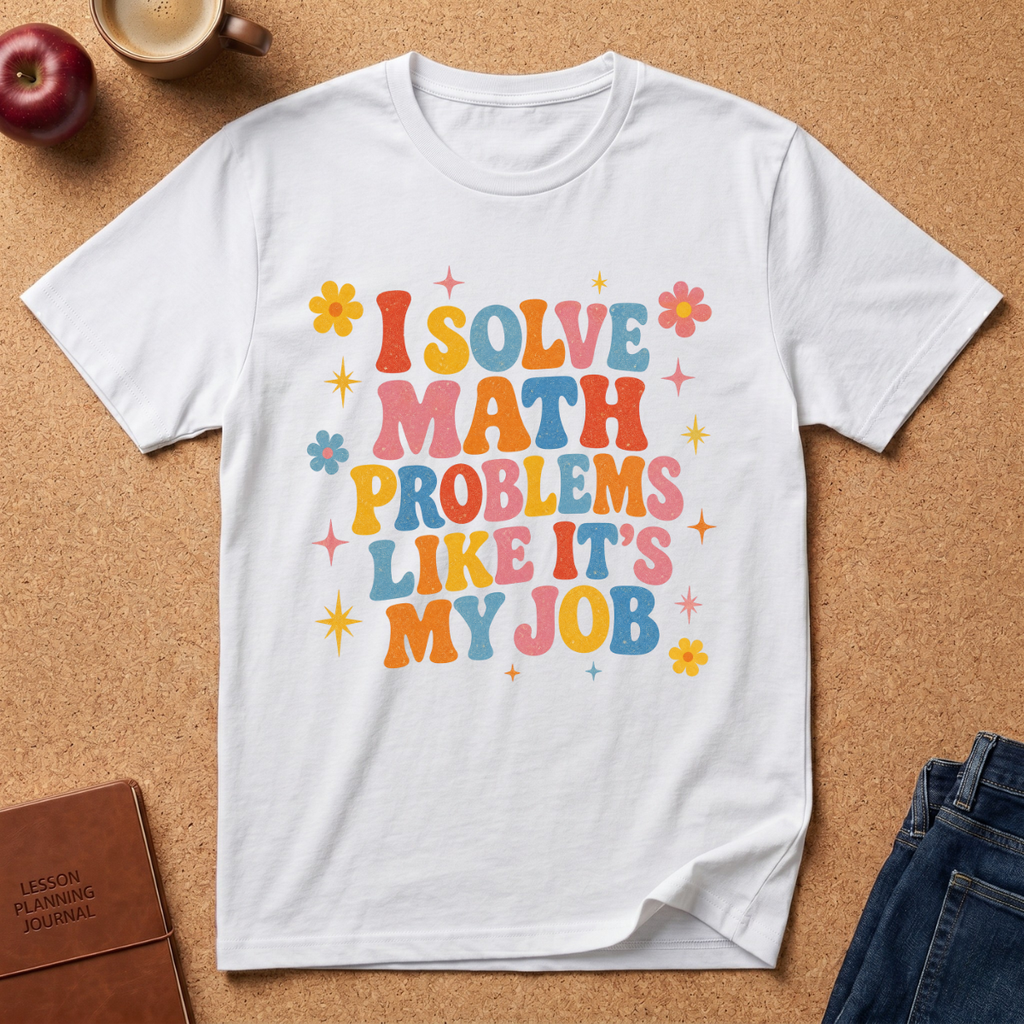 I Solve Math Problems Like It’s My Job T-Shirt —  Retro Floral Tee
