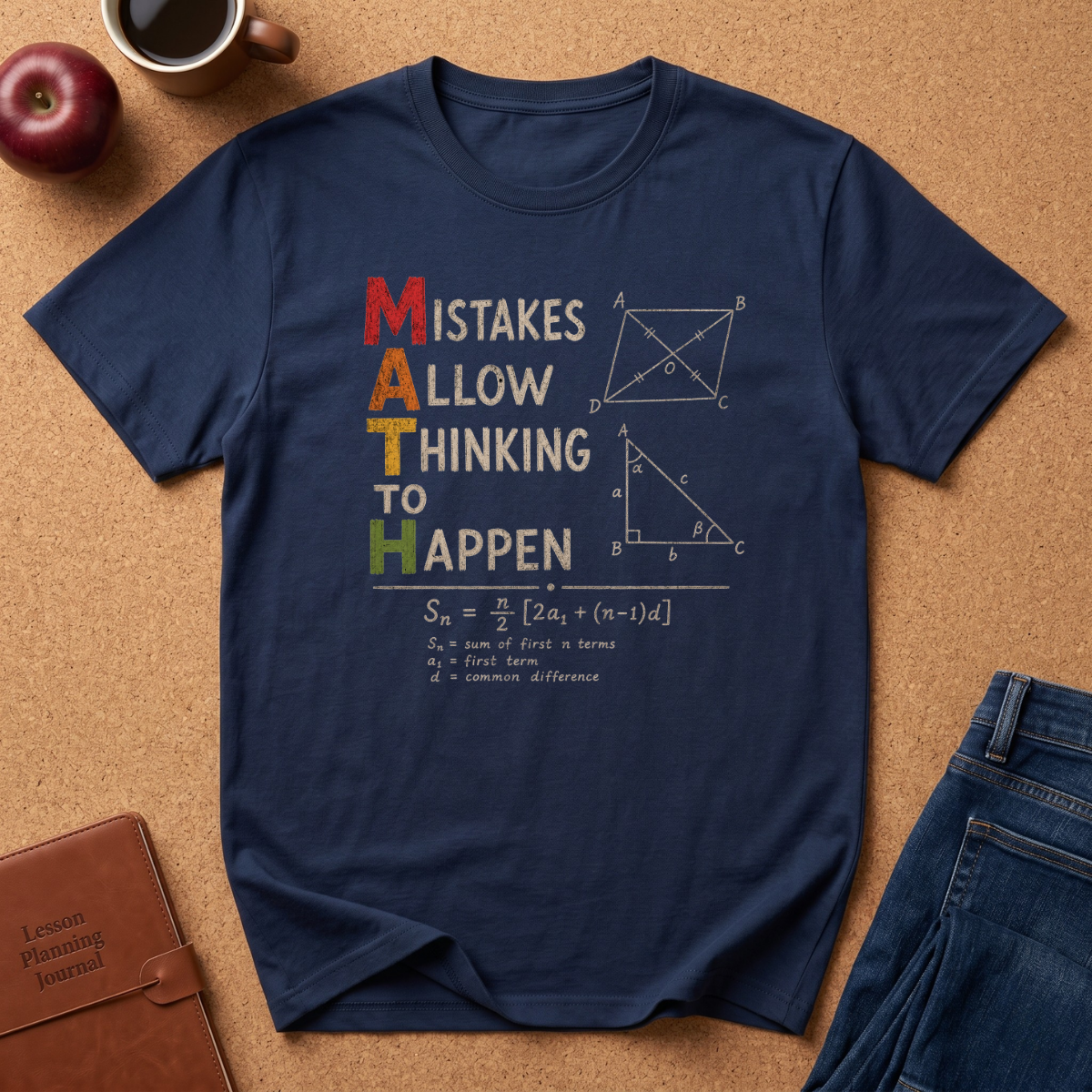 "MATH: Mistakes Allow Thinking To Happen" T-Shirt — Inspirational Math Teacher Tee