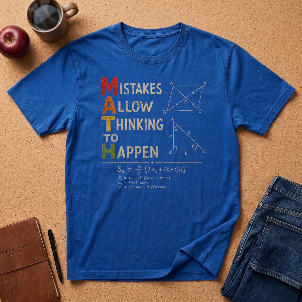 "MATH: Mistakes Allow Thinking To Happen" T-Shirt — Inspirational Math Teacher Tee