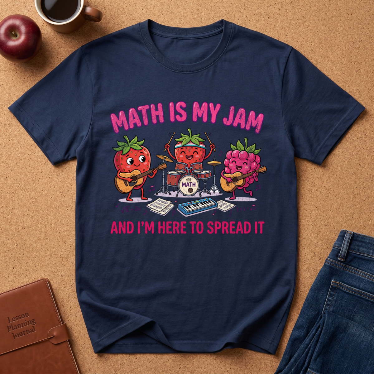 Math Is My Jam T-Shirt — Cute Fruit Band Graphic Tee for Teachers & Students