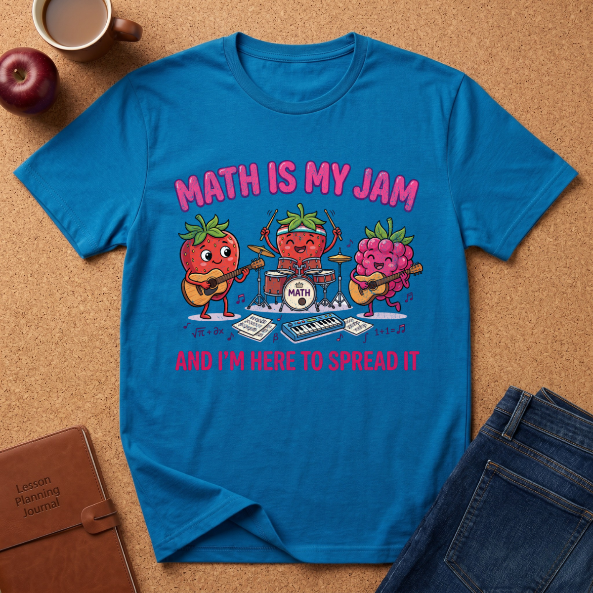 Math Is My Jam T-Shirt — Cute Fruit Band Graphic Tee for Teachers & Students