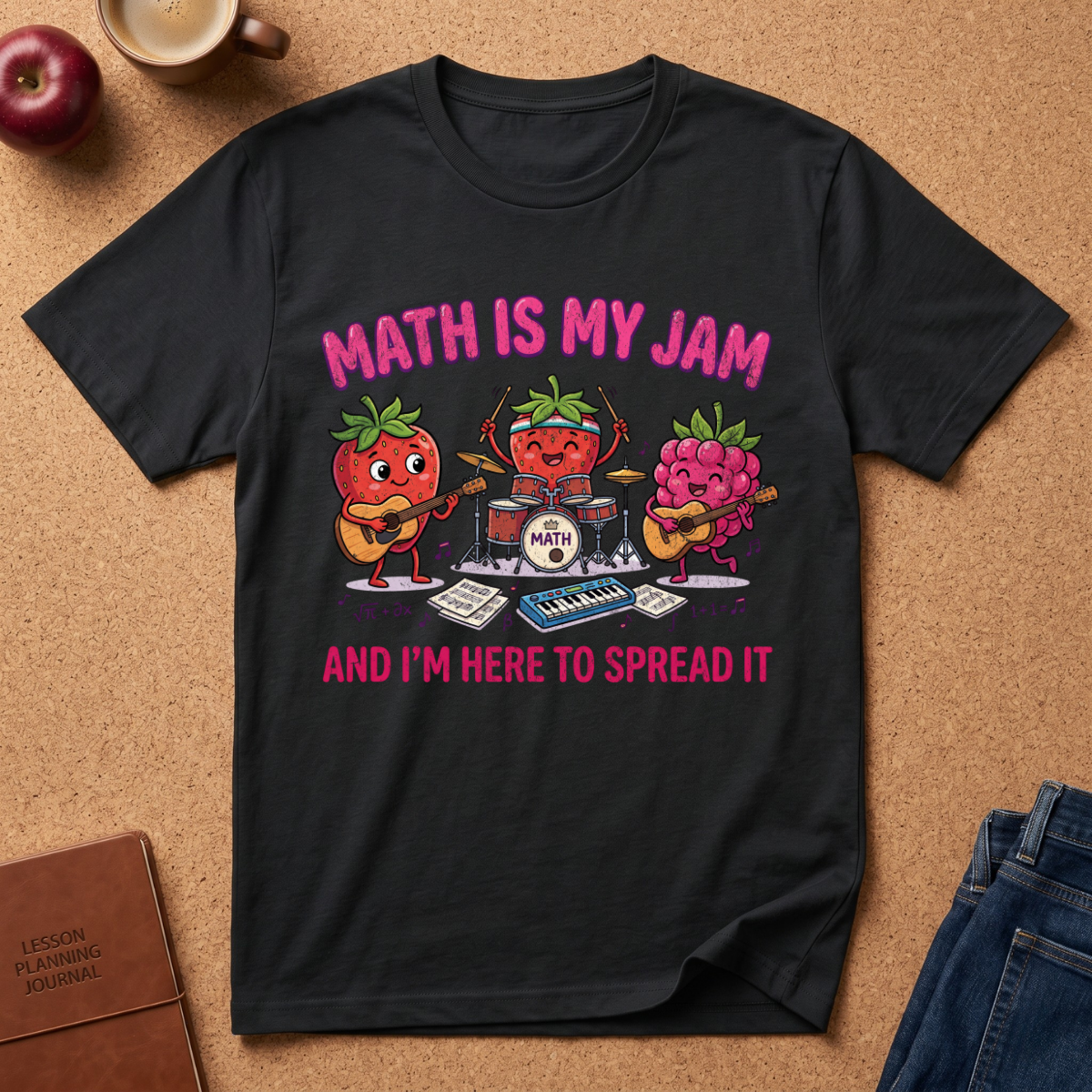 Math Is My Jam T-Shirt — Cute Fruit Band Graphic Tee for Teachers & Students