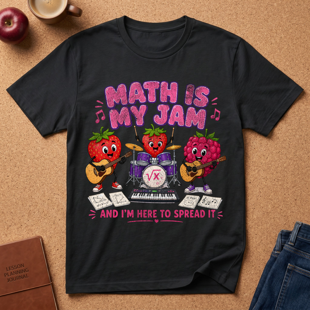 Math Is My Jam T-Shirt — Cute Strawberry Math Teacher Tee