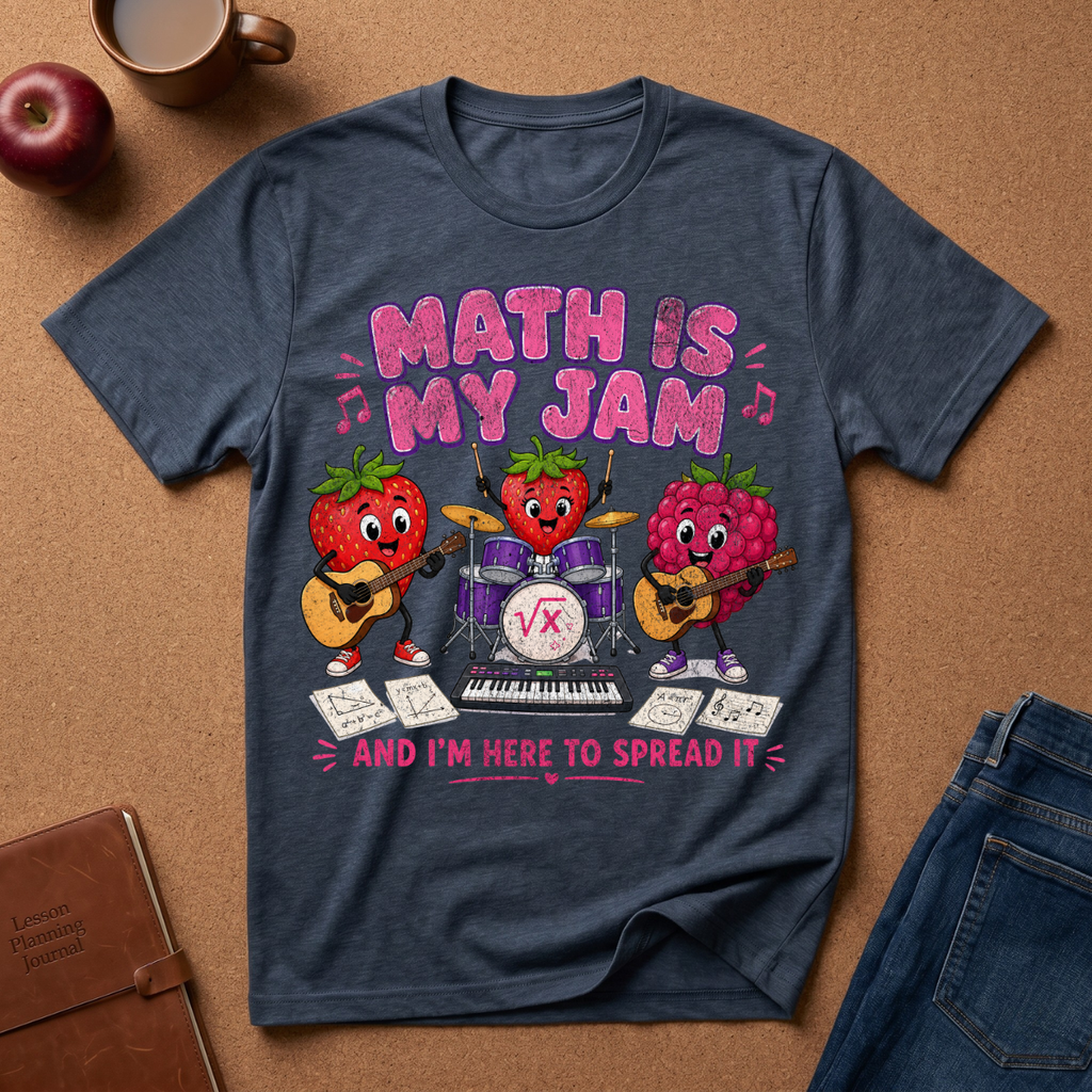 Math Is My Jam T-Shirt — Cute Strawberry Math Teacher Tee