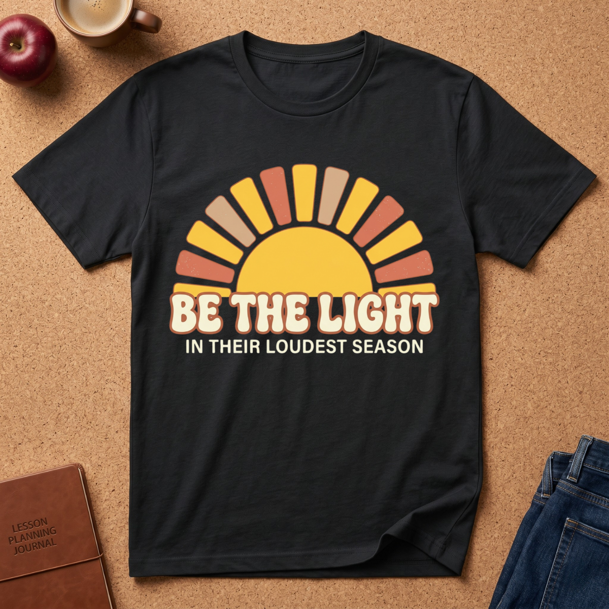 "Be The Light in Their Loudest Season" Retro Sun T-Shirt