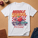 Middle School Pit Crew T-Shirt — Retro Racing Apple School Spirit Tee