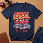 Middle School Pit Crew T-Shirt — Retro Racing Apple School Spirit Tee