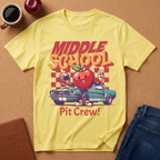 Middle School Pit Crew T-Shirt — Retro Racing Apple School Spirit Tee