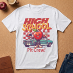 High School Pit Crew T-Shirt — Retro Racing Apple Graphic Tee