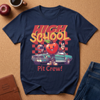 High School Pit Crew T-Shirt — Retro Racing Apple Graphic Tee