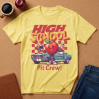High School Pit Crew T-Shirt — Retro Racing Apple Graphic Tee