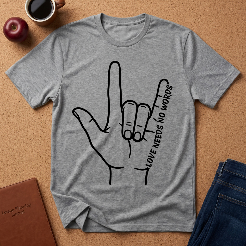 I Love You (ASL) T-Shirt — 'Love Needs No Words' Graphic Tee