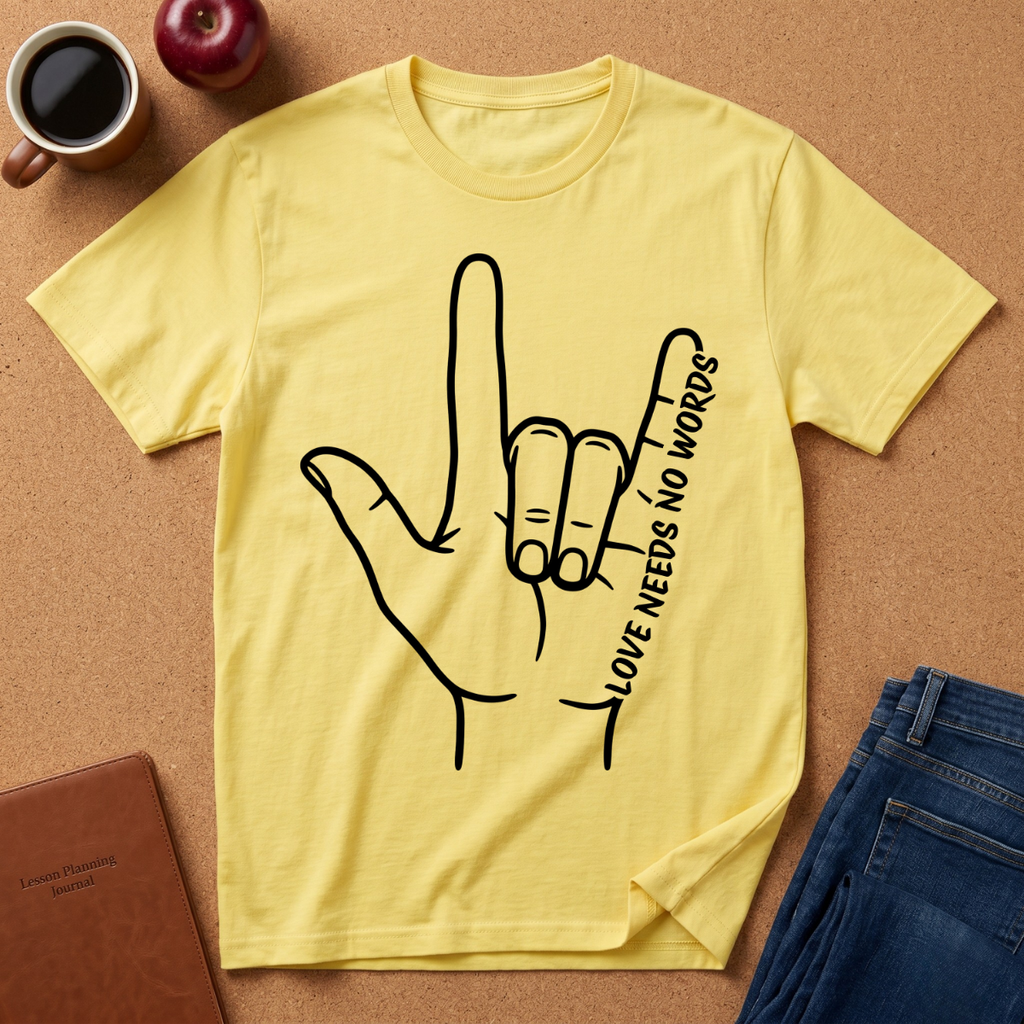 I Love You (ASL) T-Shirt — 'Love Needs No Words' Graphic Tee