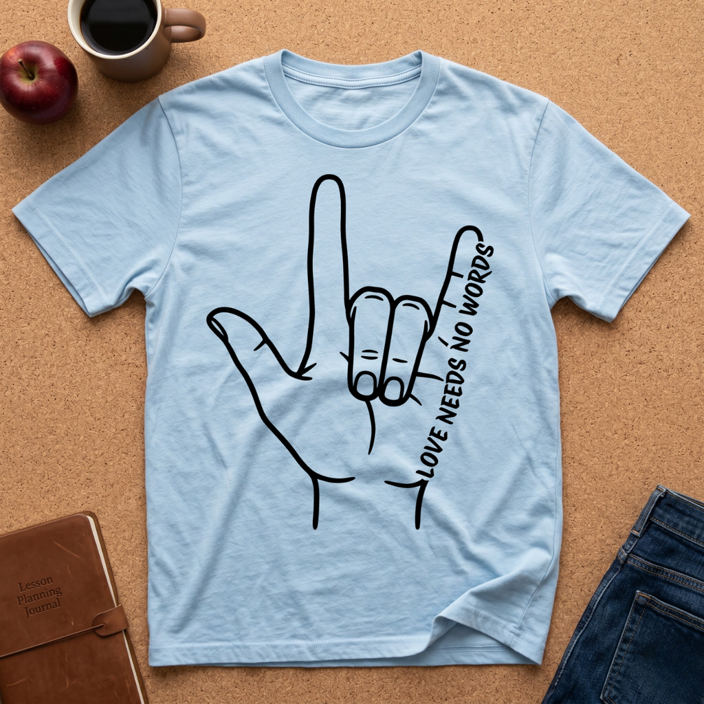 I Love You (ASL) T-Shirt — 'Love Needs No Words' Graphic Tee