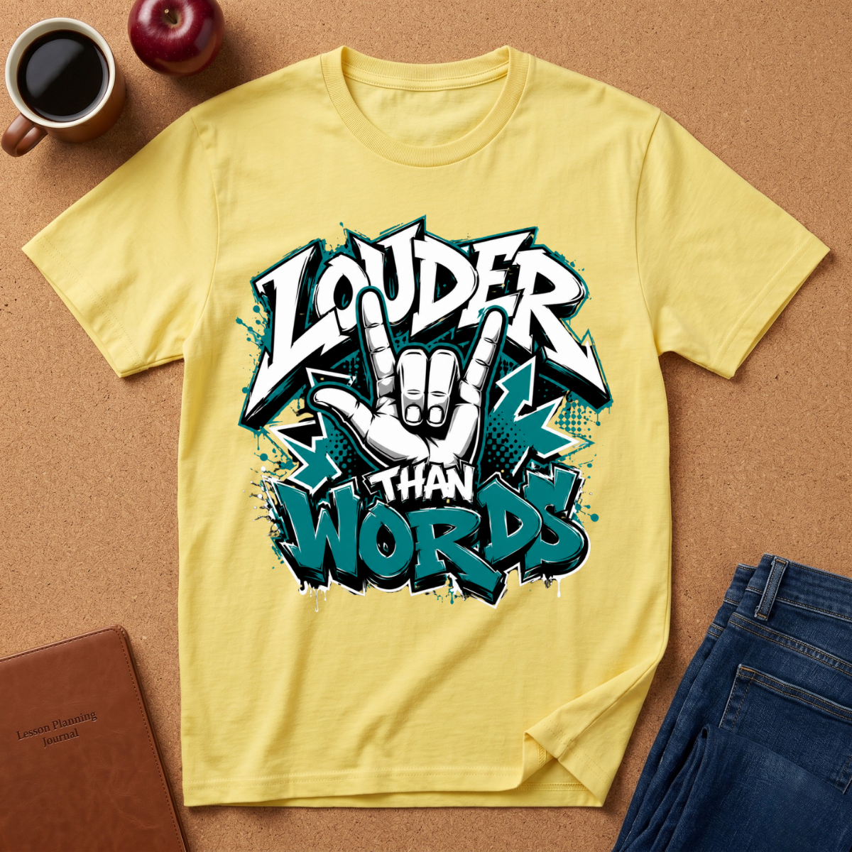 Louder Than Words Graphic Tee — I Love You Hand Sign Streetwear T-Shirt