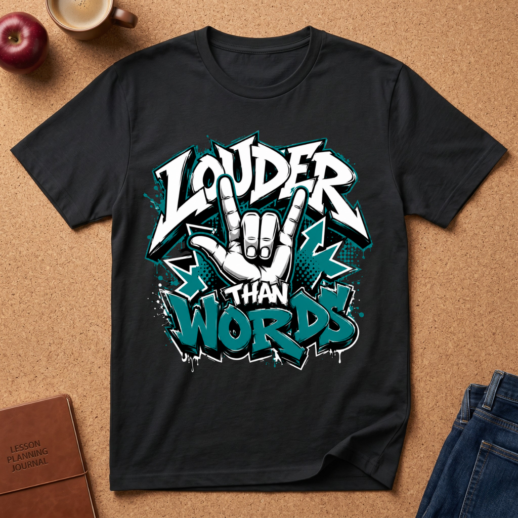 Louder Than Words Graphic Tee — I Love You Hand Sign Streetwear T-Shirt