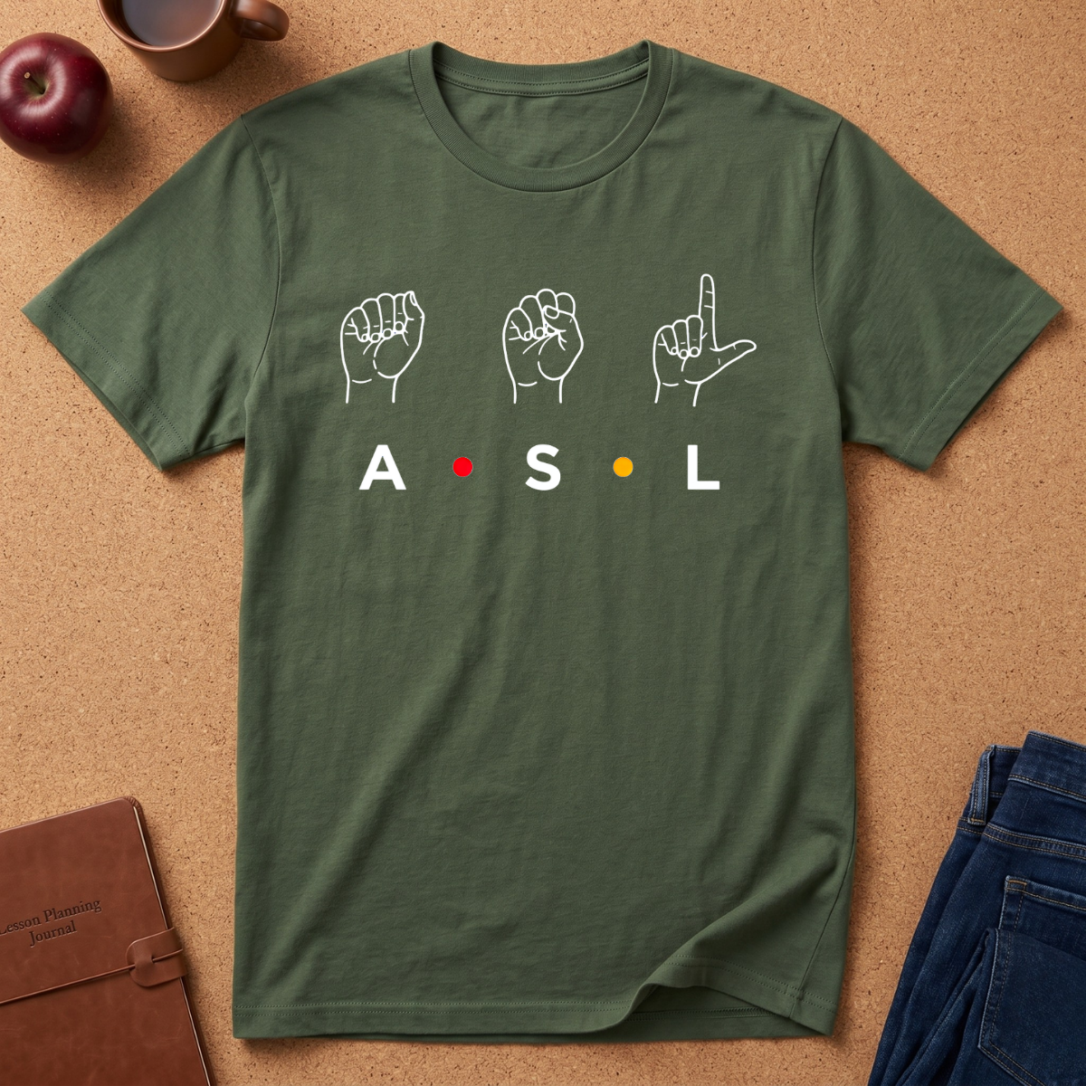 ASL Sign Language T-Shirt — Fingerspelling A·S·L Graphic Tee