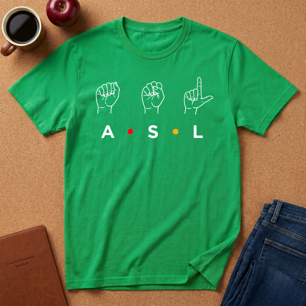 ASL Sign Language T-Shirt — Fingerspelling A·S·L Graphic Tee