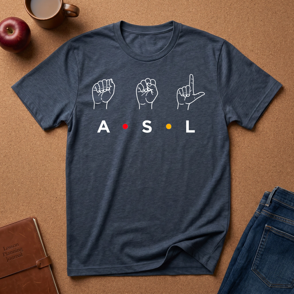 ASL Sign Language T-Shirt — Fingerspelling A·S·L Graphic Tee