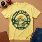 Visual Language Club T-Shirt — ASL Sign Rock Mountain Graphic Tee
