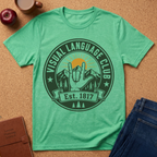 Visual Language Club T-Shirt — ASL Sign Rock Mountain Graphic Tee
