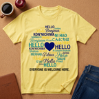 Hello in Many Languages T-Shirt — Multilingual Welcome Graphic Tee