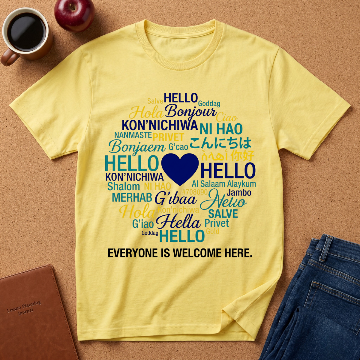 Hello in Many Languages T-Shirt — Multilingual Welcome Graphic Tee