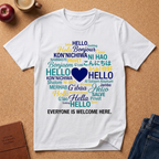 Hello in Many Languages T-Shirt — Multilingual Welcome Graphic Tee