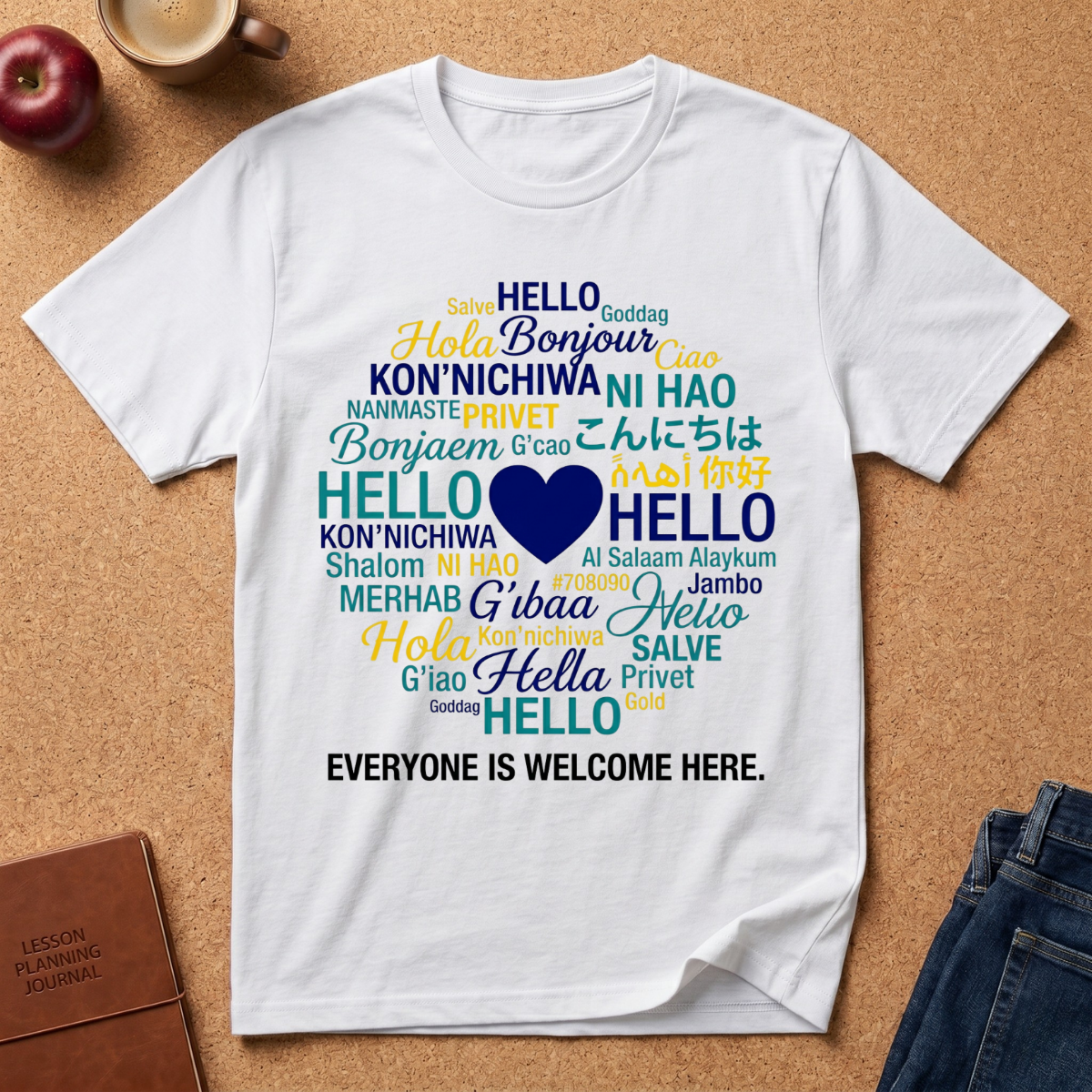 Hello in Many Languages T-Shirt — Multilingual Welcome Graphic Tee