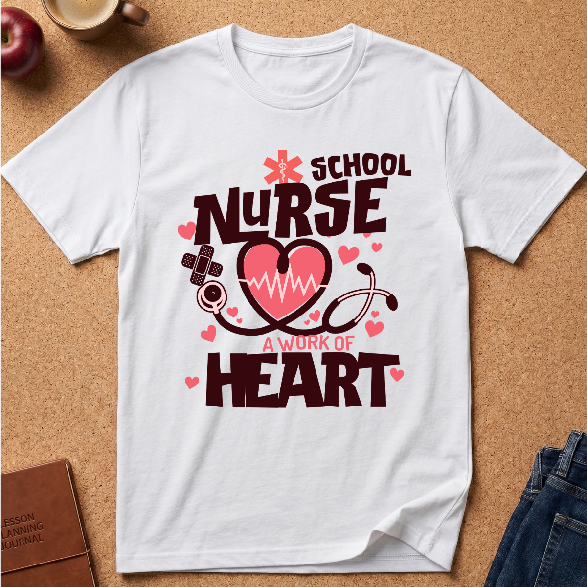 School Nurse  A Work of Heart T-Shirt