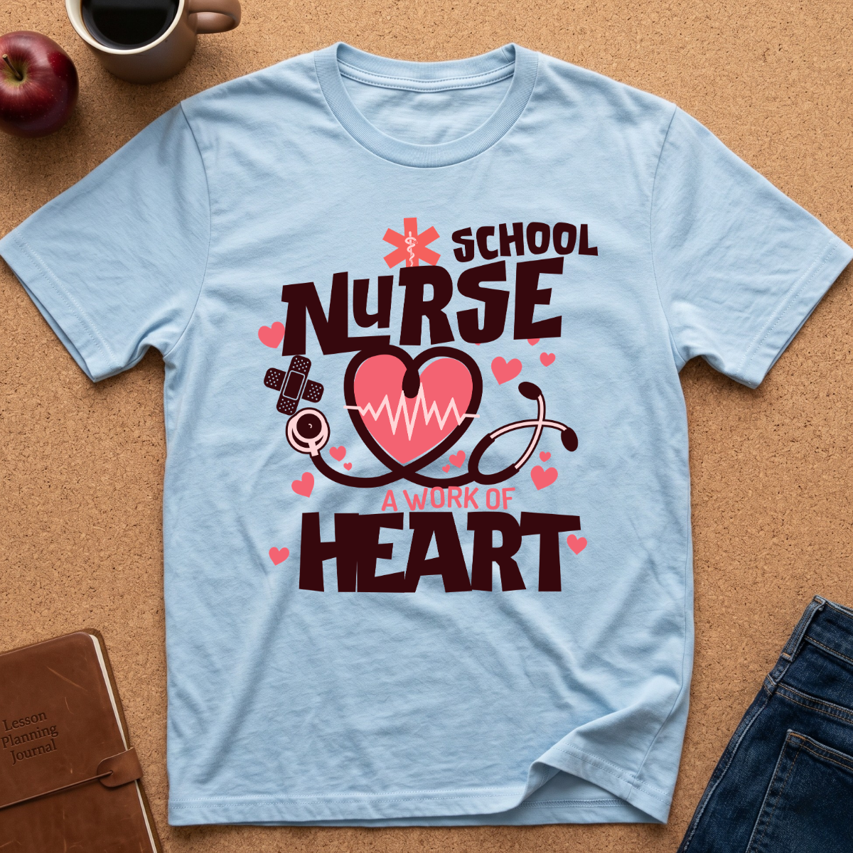 School Nurse  A Work of Heart T-Shirt