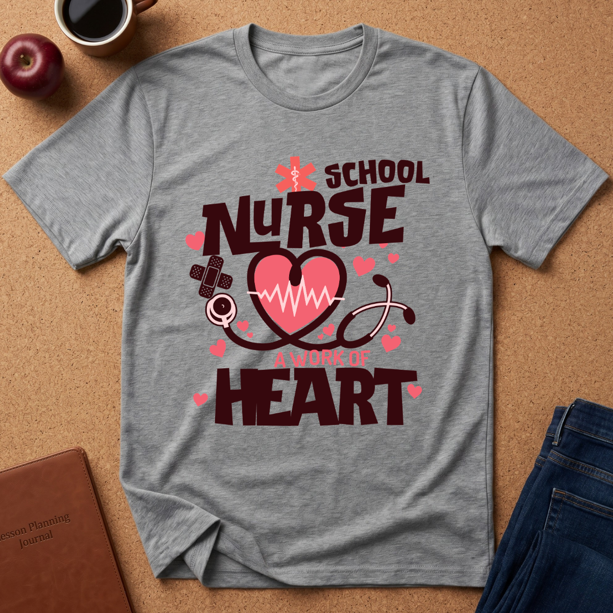 School Nurse  A Work of Heart T-Shirt